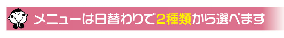 メニューは日替わりで2種類から選べます